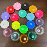 BPA free colorful bling replacement plastic lids for 16oz glass cans_nina