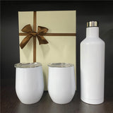 Rts usa_Sublimation coated stainless steel blank DIY Gift Custom 500ml wine bottle 12oz wine tumbler set_nina