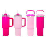 30oz 40oz powder coated flamingo camelia barbie hot pink flip straw water bottle tumblers_nina