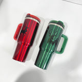 H2.0 40oz Christmas red Green sublimation glossy Metallic look tumblers_nina