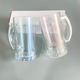 16oz colorful iridescent glitter rainbow frosted beer glass mugs_nina