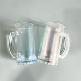 16oz colorful iridescent glitter rainbow frosted beer glass mugs_nina