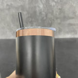 black white powder coated mirror copper plated underneath 20oz skinny straight tumbler for laser engraving_nina