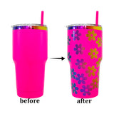 Rts usa_30oz macarone powder coated holographic rainbow plated car tumbler mugs cups with colored straws_nina