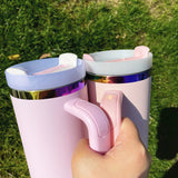 40oz powder coated peach pink rainbow plated H2.0 quencher tumblers for Valentine's Day and  Mother's Day_nina