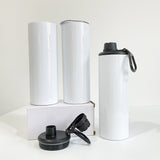 20oz skinny straight white sublimation blanks water sports bottle with sports lid and slide lid_nina