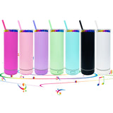 20oz matt colored macaron rainbow underneath straight speaker tumblers_nina