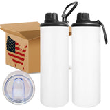 20oz skinny straight white sublimation blanks water sports bottle with sports lid and slide lid_nina