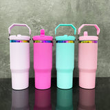 Rts usa_30oz leak proof matte macaron blank sublimation rainbow underneath flip straw water bottles_nina