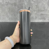 black white powder coated mirror copper plated underneath 20oz skinny straight tumbler for laser engraving_nina