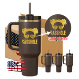 30oz 40oz H2.0 dark dark brown cocoa chocolate gold underneath quencher tumbler for laser engraving_nina