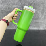 Rts usa_Christmas gifts mirror gold plated green powder coated 40oz coffee travel mugs with handle_nina1