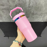 Rts usa_20oz rainbow plated kids flip top straw tumbler mugs for laser engraving_nina