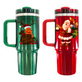 H2.0 40oz Christmas red Green sublimation glossy Metallic look tumblers_nina