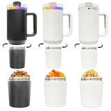 Rts usa_40oz H2.0 white blank sublimation rainbow plated quencher tumblers with snack storage compartment_nina