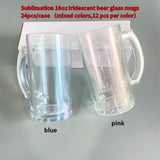 16oz colorful iridescent glitter rainbow frosted beer glass mugs_nina