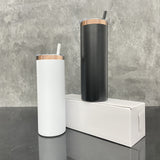 black white powder coated mirror copper plated underneath 20oz skinny straight tumbler for laser engraving_nina