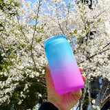 16oz gradient ombre matt colored acrylic plastic cans with lids_nina