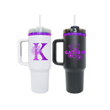 Rts usa_40oz black white powder coated purple plated underneath H2.0 quencher tumblers_nina