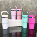 Rts usa_20oz rainbow plated kids flip top straw tumbler mugs for laser engraving_nina