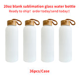 Rts usa_20oz bamboo lid blank sublimation colored frosted glass water bottles_nina