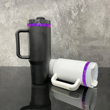 Rts usa_40oz black white powder coated purple plated underneath H2.0 quencher tumblers_nina