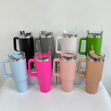 40oz multiple colors powder coated handle travel coffee mugs for laser engraving_nina