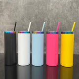 Rts usa_20oz powder coated stainless steel rainbow plated underneath skinny straight tumblers_nina