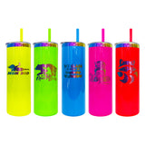 Rts usa_20oz neon fluorescent colored mirror rainbow plated skinny straight tumblers_nina