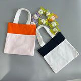 Halloween children's kids white blank sublimation orange black canvas candy Tote Bag_nina