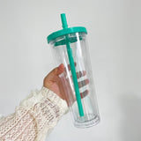 Rts usa_24oz double wall plastic acrylic boba bubble pre-drilled snow globe Leak proof tumblers_nina