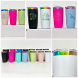Mini size 10oz copper & rainbow plated coffee mugs tumblers with magnetic lids_nina