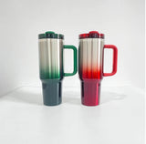 40oz H2.0 blank sublimation ombre red green tumblers for holiday_nina