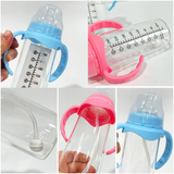 Rts usa_12oz clear blank sublimation feeding milk glass sippy bottles for baby_nina