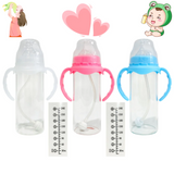 Rts usa_12oz clear blank sublimation feeding milk glass sippy bottles for baby_nina