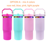 Rts usa_30oz leak proof matte macaron blank sublimation rainbow underneath flip straw water bottles_nina