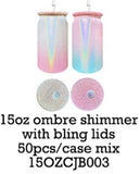 Rts usa_16oz holographic shimmer glitter blank sublimation rainbow glass cans with colorful lids_nina