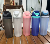 Owala Style 25oz clear frosted plastic water bottles with flip straws_nina