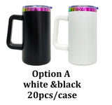 Rts usa_20oz rainbow plated coffee mugs tumblers with removable handle_nina