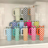 Double wall stainless steel 40oz H1.0 H2.0 checkered tumblers_nina