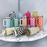 Double wall stainless steel 40oz H1.0 H2.0 checkered tumblers_nina