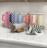 Double wall stainless steel 40oz H1.0 H2.0 checkered tumblers_nina
