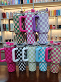 Double wall stainless steel 40oz H1.0 H2.0 checkered tumblers_nina