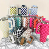 Double wall stainless steel 40oz H1.0 H2.0 checkered tumblers_nina