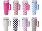 Double wall stainless steel 40oz H1.0 H2.0 checkered tumblers_nina