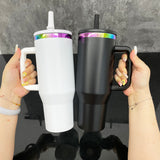 Rts usa_40oz H2.0 flip straw leak proof powder coated rainbow plated tumblers_nina