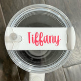 white blank sublimation acrylic 40oz quencher tumbler lid topper name plate tag _nina