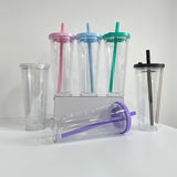 Rts usa_24oz double wall plastic acrylic boba bubble pre-drilled snow globe Leak proof tumblers_nina