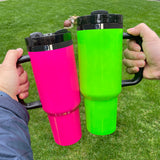 Rts usa_mirror black plated underneath 40oz H2.0 NEON colored blank sublimation tumbler mugs_nina