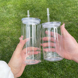 Rts usa_16oz 20oz clear transparent plastic acrylic PP beer glass soda can with lid and straw_nina